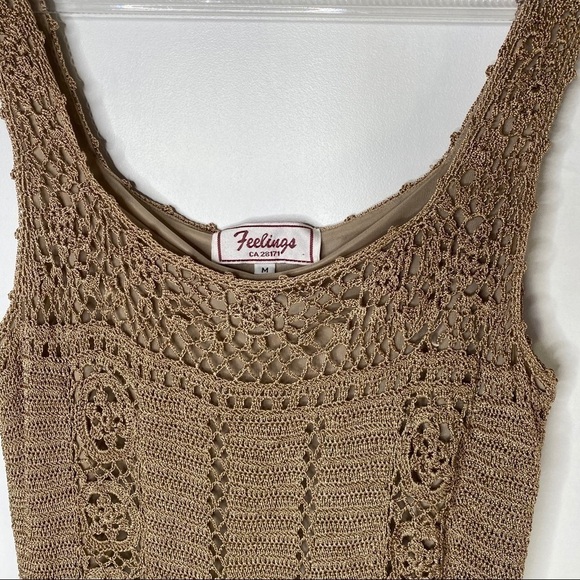 Gorgeous Muted Gold crochet top - Picture 6 of 10